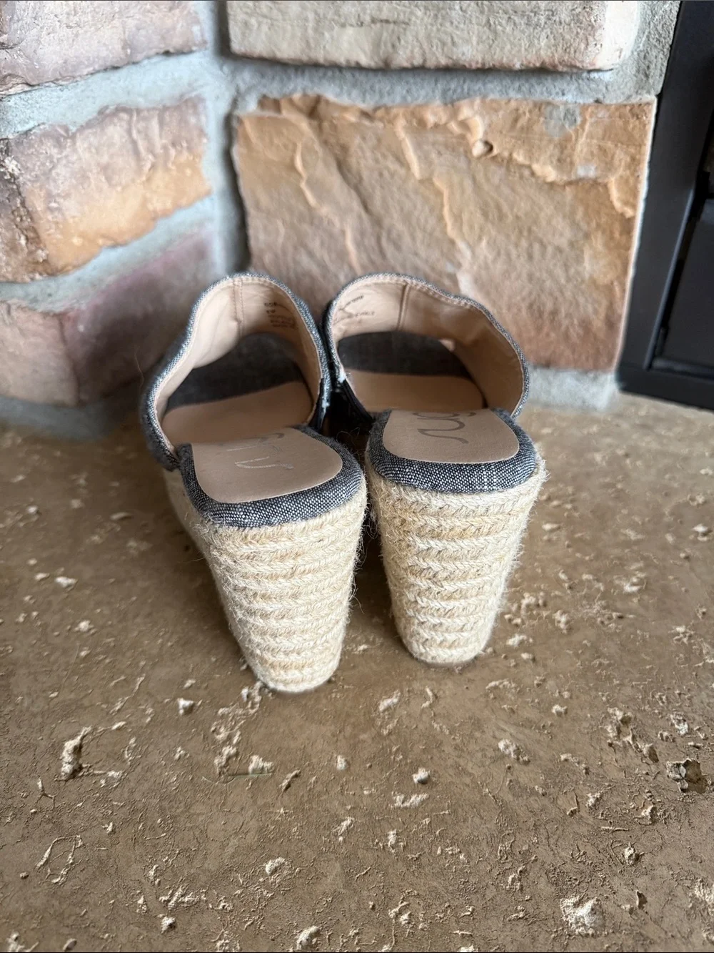 Knot Espadrille Wedge Slides sz 8